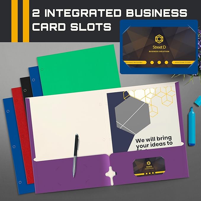 Better Office Products 2 Pocket Folders Bulk, Letter Size Paper Portfolios Case - Image 6