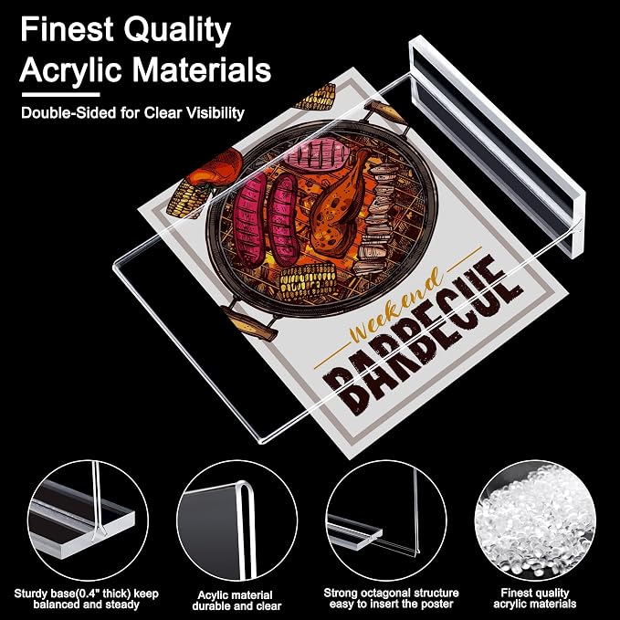 Hoewina Acrylic Sign Holder 8.5 x 11 Inch 6 Pack, Vertical Double Acrylic Stands - Image 2
