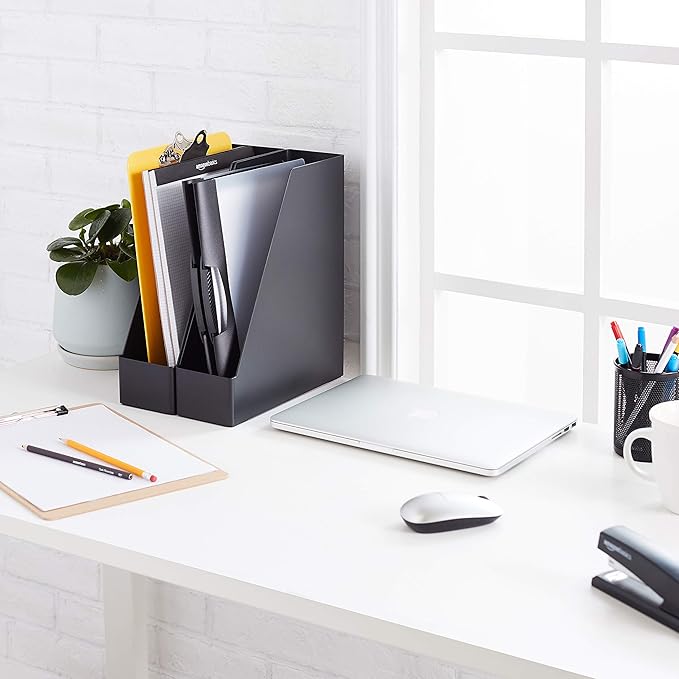 Amazon Basics Plastic Desk Organizer Vertical Magazine Rack and File Holder - Image 6