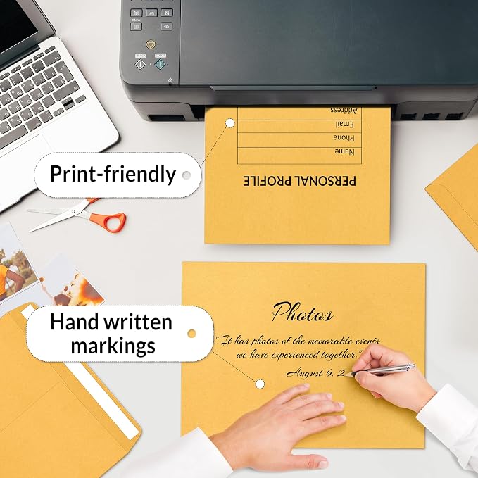 SUNEE 9 x12 Manilla Envelopes, 28lb Brown Kraft, Ultra Strong Quick-Seal - Image 5