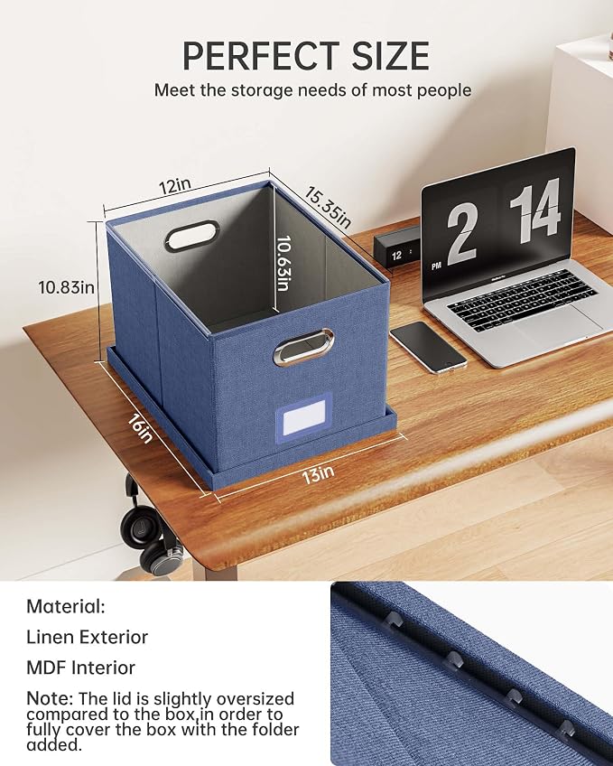 Oterri File Organizer with Lid, File Box, File Cabinet - Image 4