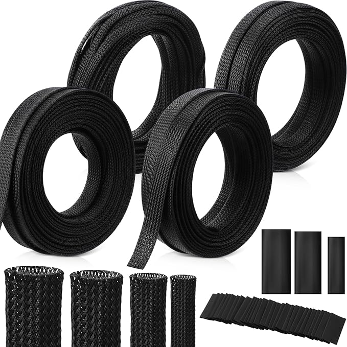 Tatuo 151 ft Expandable Braided Cable Sleeve Multi Size Braided Wire Sleeve by Tatuo