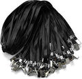 50 Pack Black Lanyards for Id Badges Lanyards Nylon Flat Lanyard by Orcielo