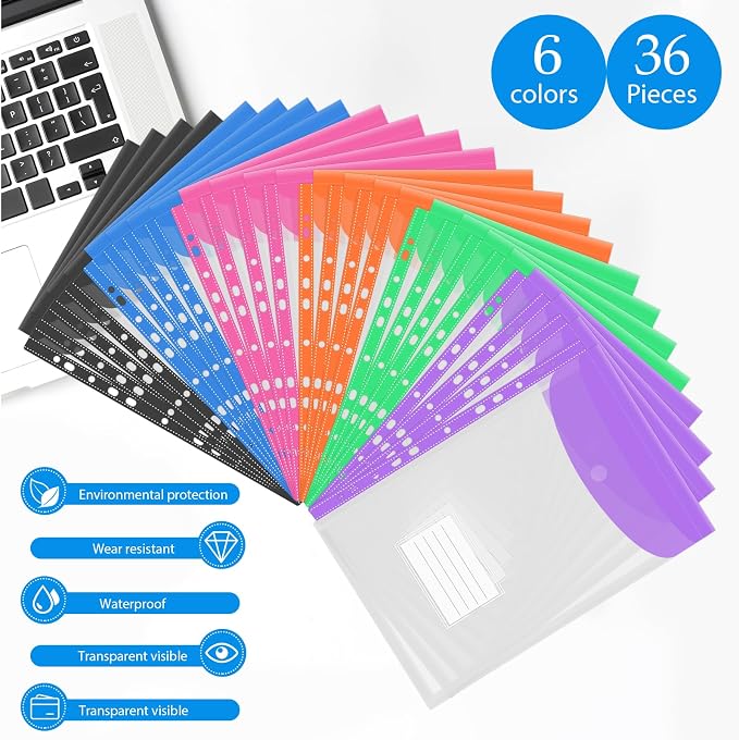 36 Pack Binder Folders with Pockets 11 Holes Expandable Dividers - Image 8