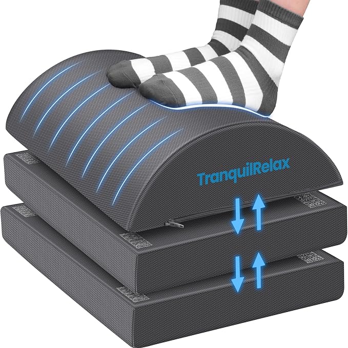 TranquilRelax Foot Rest for Under Desk at Work, Gaming Accessories Foot Stool by Unknown