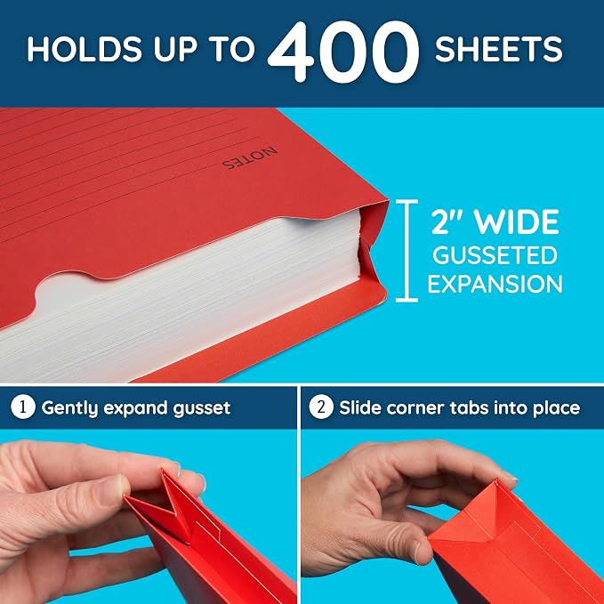 Blue Summit File Jackets Letter Size 2 Inch Expansion, Lined Folders - Image 3