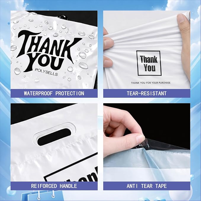 POLYSELLS Thank You Poly Mailers 10x13 inches 100 Pcs Waterproof Self-Sealing - Image 3