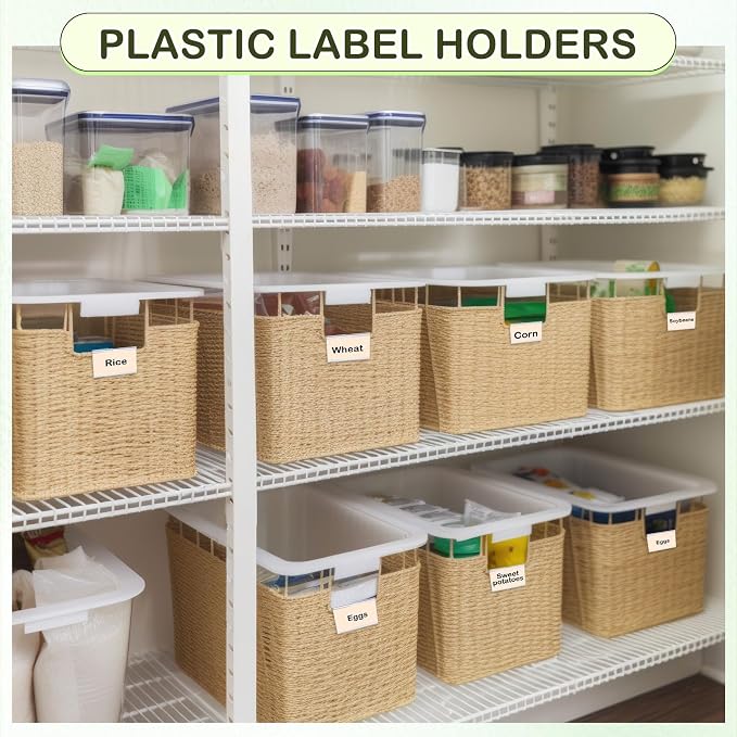Tatuo 300 Pcs Reusable Plastic Wire Shelf Label Holders, Price Card Sign - Image 7
