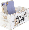 MyGift Mail Holder Storage Organizer Box Whitewashed Wood by MyGiftHome