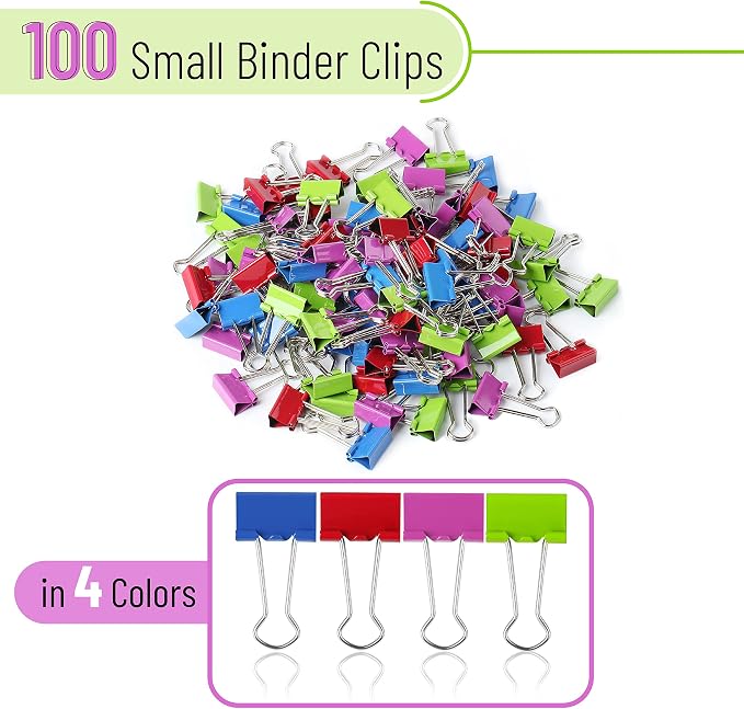 Mr. Pen- Binder Clips, Small Size | Colored Binder Paper Clips, Bulk Paper - Image 2