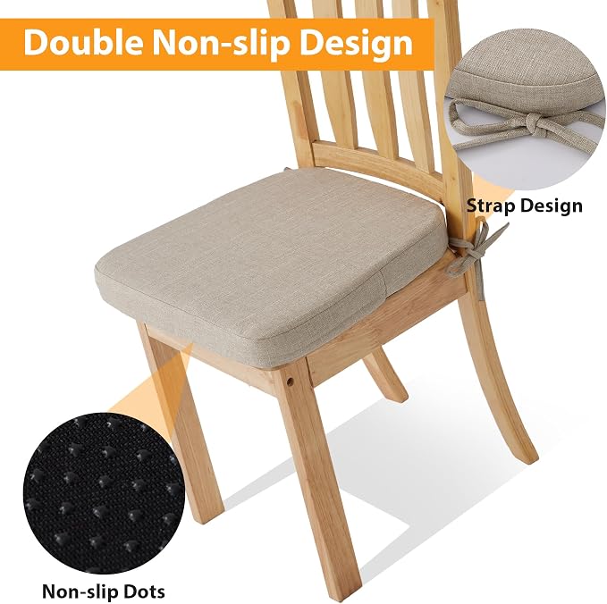 Ruqmuis Chair Cushions for Dining Chairs, D-Shaped Chair Pads - Image 3