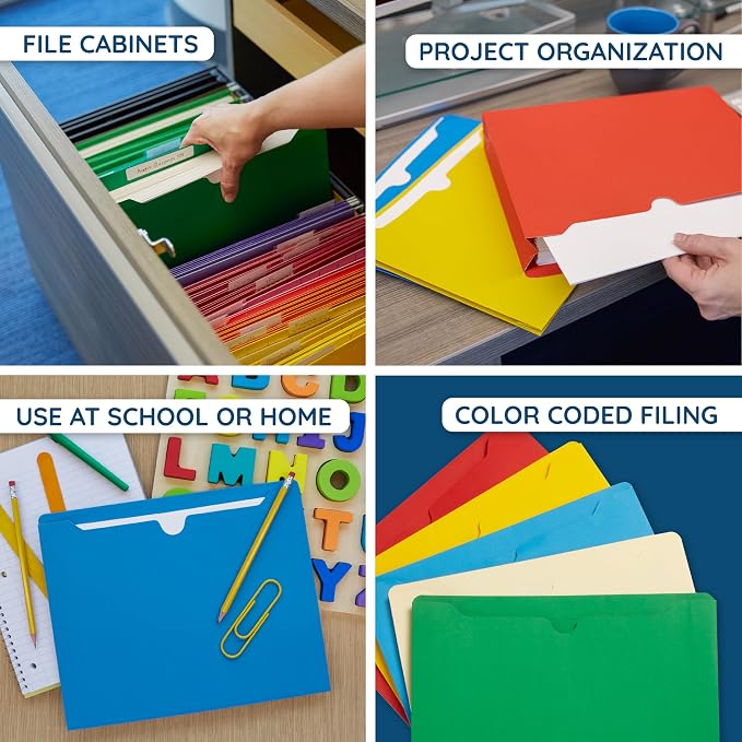 Blue Summit Supplies 25 File Jackets, Letter Size, 1” Expansion, Reinforced | - Image 6