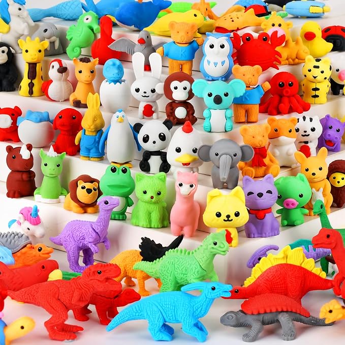 URSKYTOUS 81Pcs Animal Erasers Desk Pets - Image 8