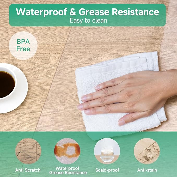 NATRKE Clear Desk Mat Pad, 47.2"x23.6" Extra Large Transparent Computer Desk - Image 3