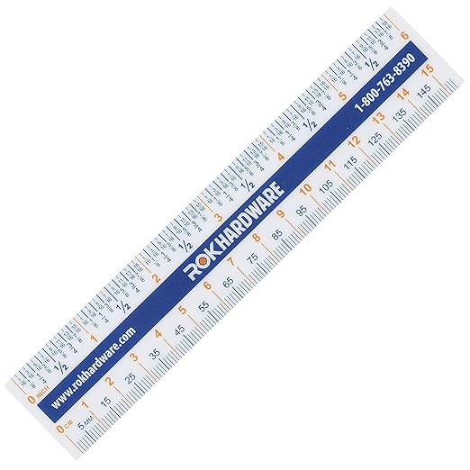 Rok Hardware Measuring Plastic Flexi 6" Easy Read 15 cm English Metric 150 mm by Rok