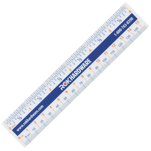 2 Pack Rok Hardware Measuring Plastic Flexi 6" Easy Read 15 cm English Metric by Rok