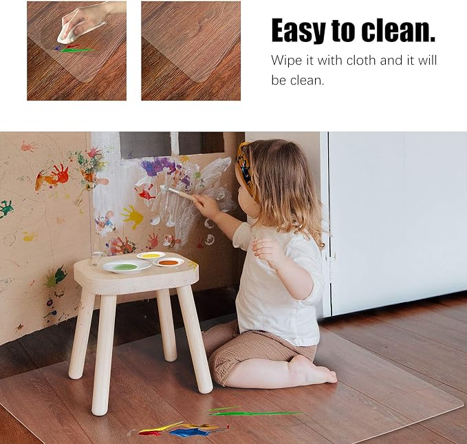 Kuyal Clear Chair Mat, Hard Floor Use, 4.75'×7' Transparent Office Home Floor - Image 6