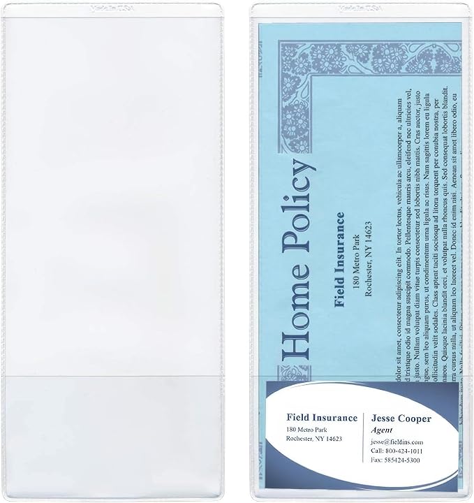 StoreSMART® - Clear Plastic Policy/Lotto Ticket Holders - 500 Pack - INS30-500 by StoreSMART