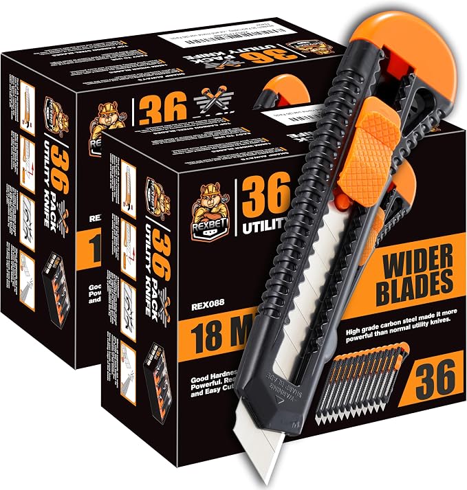 REXBETI Utility Knife, Retractable Box Cutter by REXBETI
