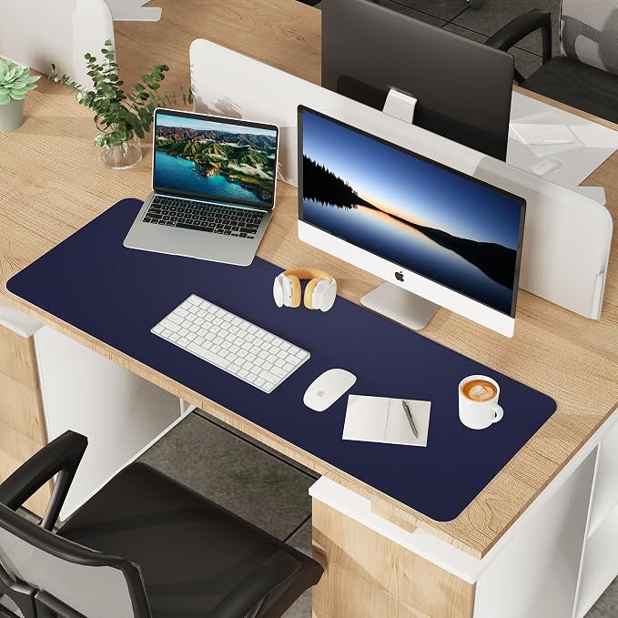 AFIING Cork Desk Mat 55" x 17", Dual-Sided Natural Cork & PU Leather Desk Pad - Image 5