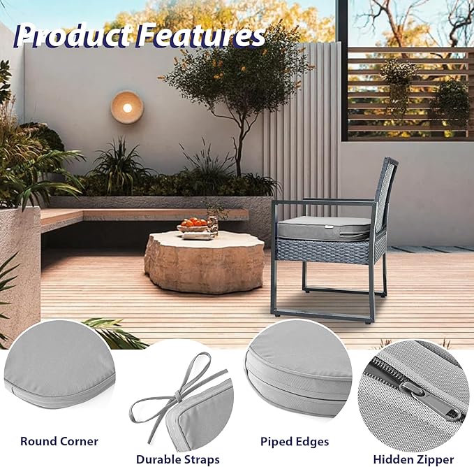 IPYNBAP Outdoor Chair Cushions Set of 4 -Waterproof Outdoor Seat Cushions - Image 5