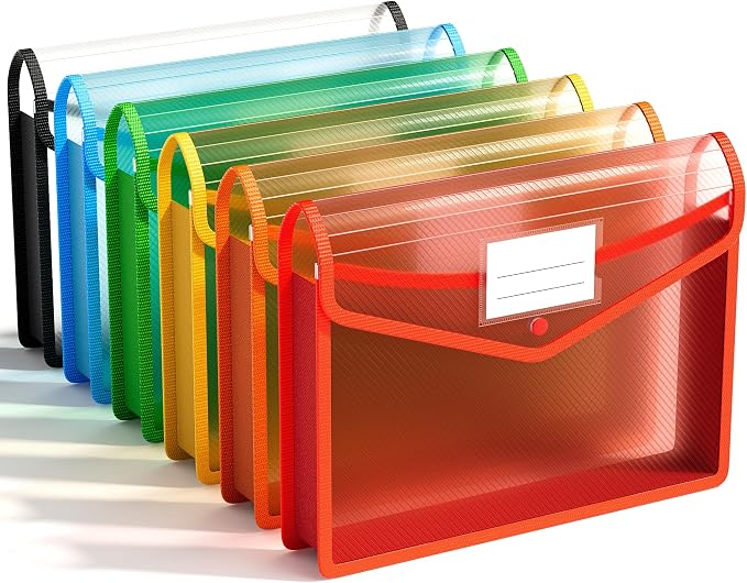 ABC life 6 Pack Plastic Expanding File Folder, Folders by ABClife