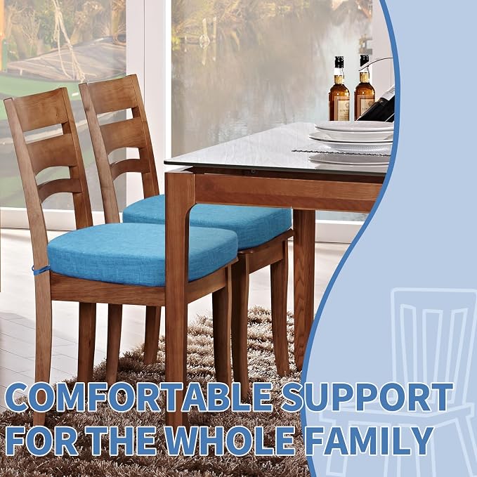 BUYUE Thickened 2.5" Dining Chair Cushions Set of 6, U-Shape High Density Foam - Image 2