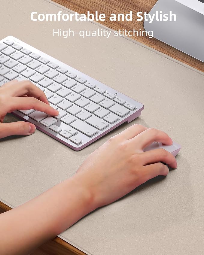 AFIING Leather Desk Pad Protector, Office Mat, Large Mouse Pad, Non-Slip PU - Image 3