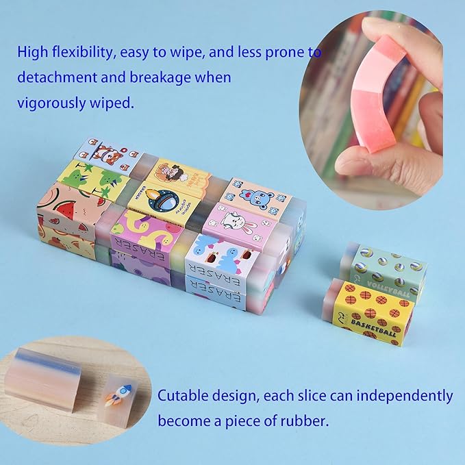 23PCS Big Fun Cute Animal Fruit Pencil Erasers - Image 4