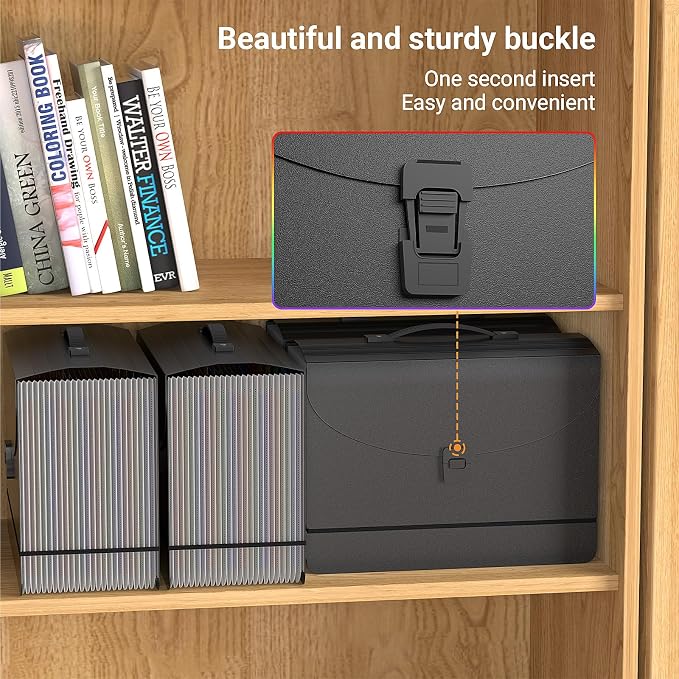 25 Pockets Expanding File Folders, Accordion File Organizer, Portable Filing Box - Image 7