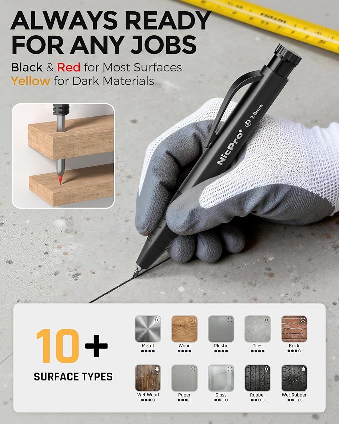 Nicpro 3 PCS Carpenter Pencils - Image 2