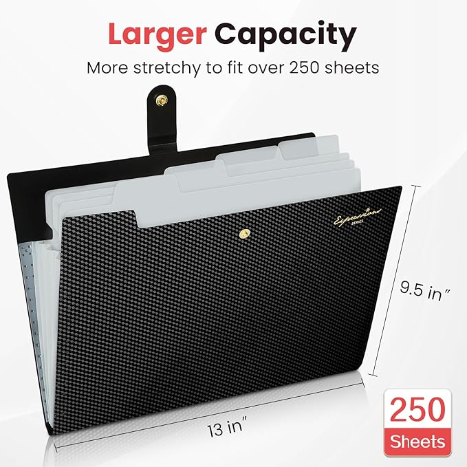 Sooez Accordion File Organizer, Letter Size Expanding File Folder - Image 3