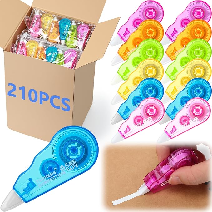 Chivao 210 Pack Mini Correction Tape Bulk Ink Corrector Eraser Tape Set 13.12 by Chivao