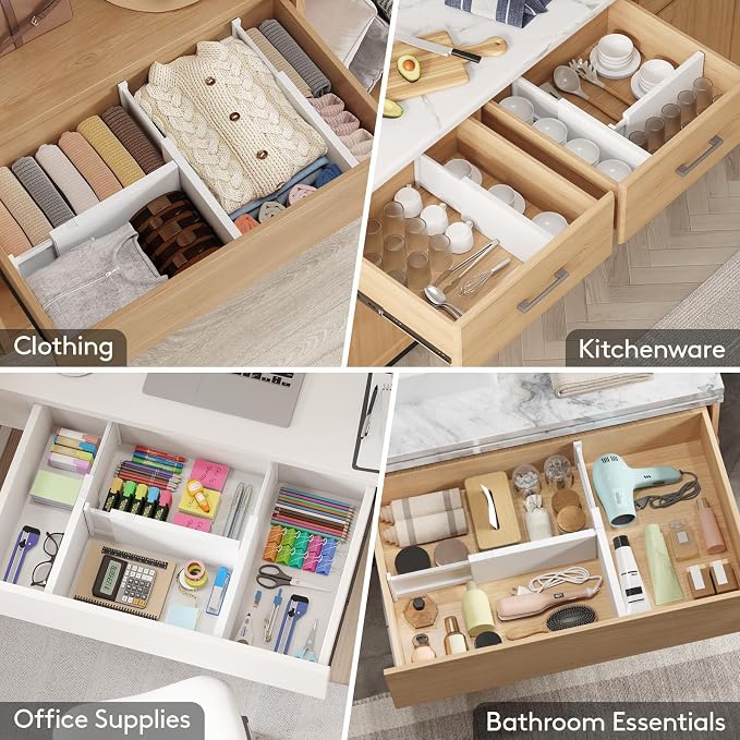 Lifewit 14 Pack 6" High Drawer Dividers 34-56cm/13.5-22" Adjustable Drawer - Image 7