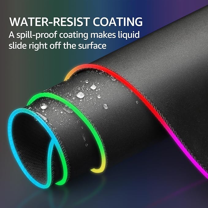 KTRIO RGB Large Gaming Mouse Pad, 31.5 x 11.8 in, RGB Black, XL | Smooth - Image 5