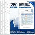 260 Pack Clear Sheet Protectors 8.5 x 11 Inch Easy-Open, Transparent Plastic by Ovlospa