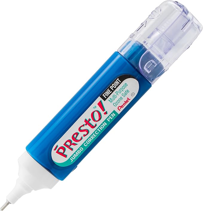 Pentel Presto! Jumbo Correction Pen, Fine Point, Metal Tip, Box of 12 - Image 3