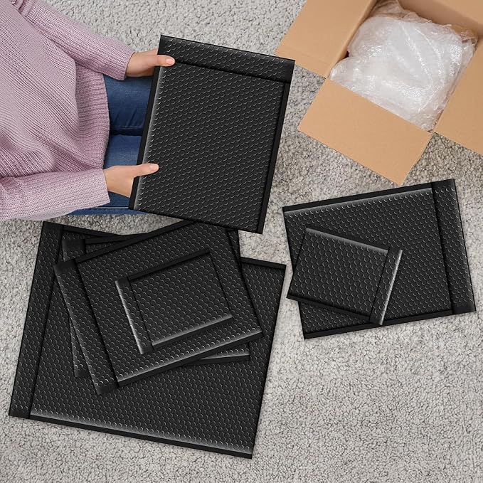 Fuxury Bubble Mailers 9.5x14.5" 250 Pack Black Large Padded Envelopes Usable - Image 9