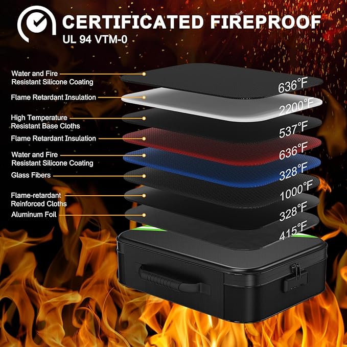 Noiposi 5200℉ Fireproof Document Box - Image 2