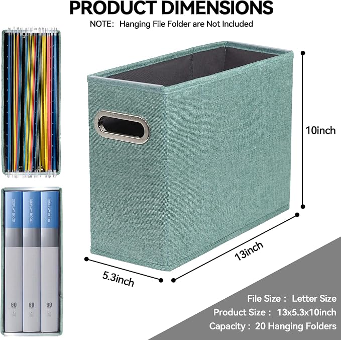 6 Packs Letter Size File Organizer, File Folders Organizer, Fabric Storage Box - Image 2