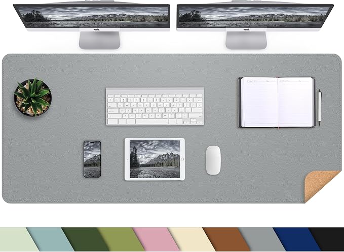 AFIING Leather Desk Pad Protector, Mouse Pad, Waterproof Desk Writing Pad by AFIING