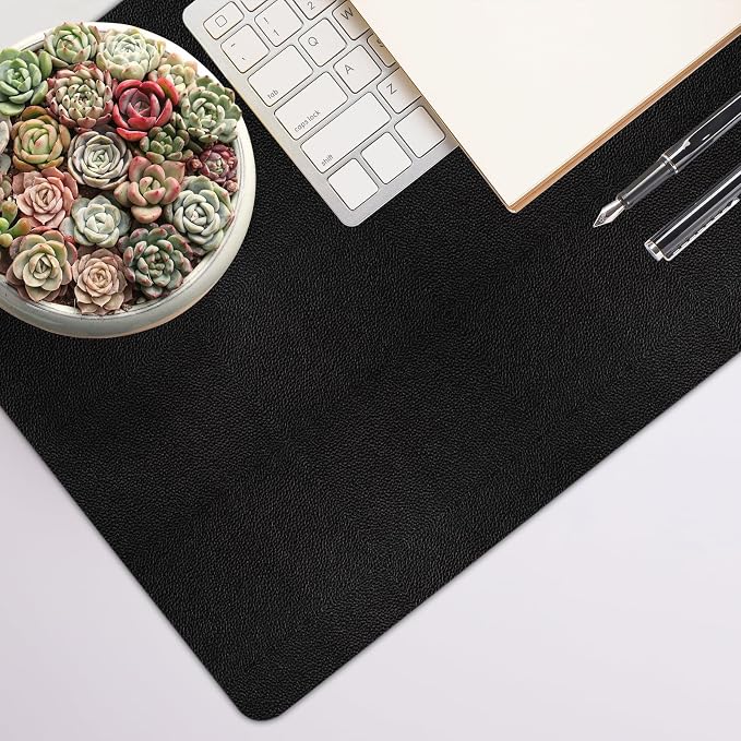 Leather Desk Pad Mat, Non-Slip Black Desk Mat, Large Mouse Pad - Image 7