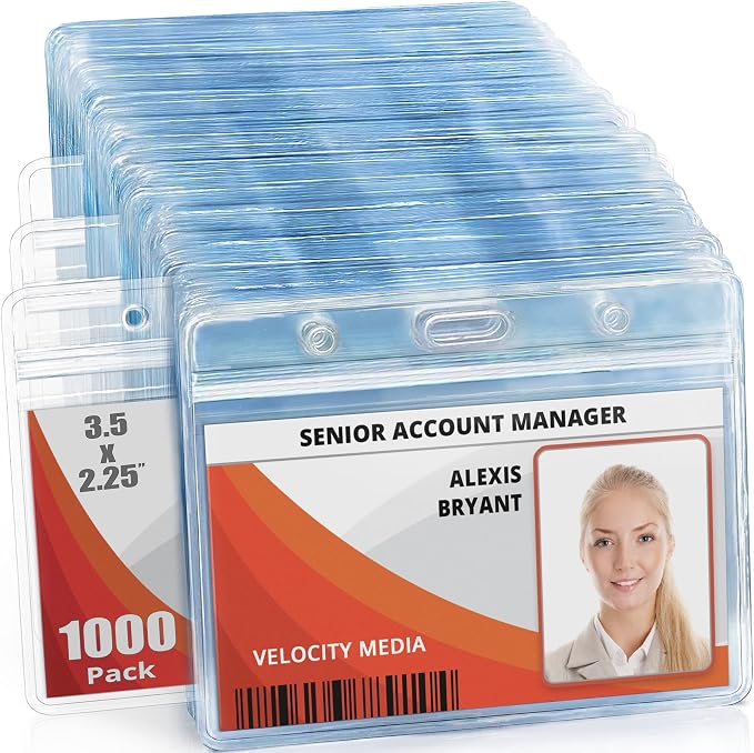 Mifflin-USA Horizontal ID Name Badge Holder, Waterproof and Resealable Plastic by MIFFLIN