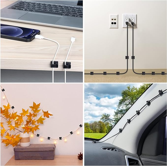 100 PCS Cable Clips, Upgraded Adhesive Cord Clips - Image 6