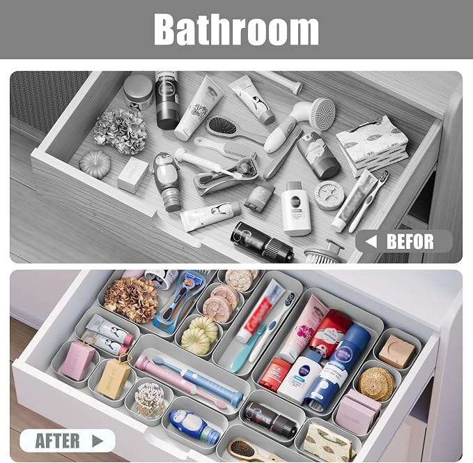 Drawer Organizers Bins 10 PCS for Bathroom Makeup Desk Office | - Image 7