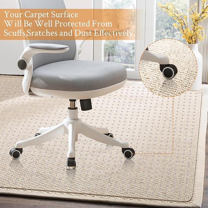 KMAT Office Chair Mat for Carpet, Computer Desk Mat, Heavy Duty Floor Protector - Image 4