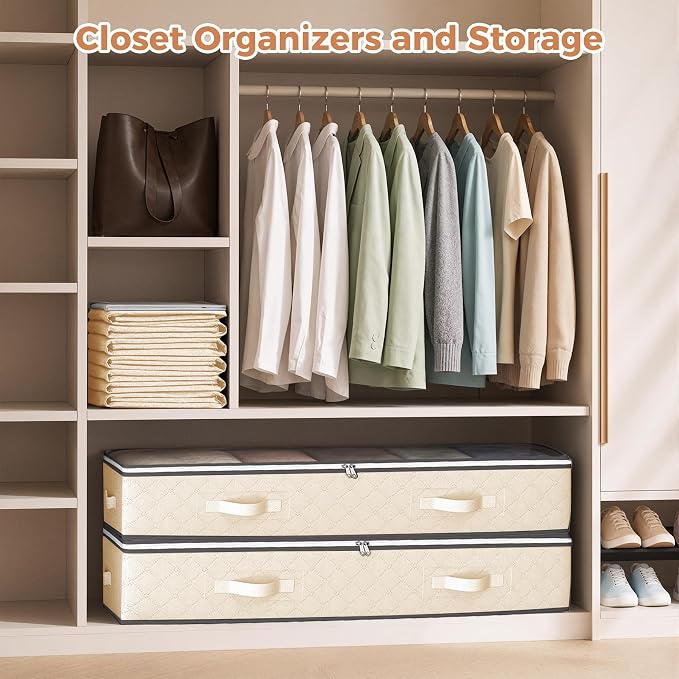 90L Under Bed Storage Containers, Underbed Toy Organizers and Clothing Storage - Image 4