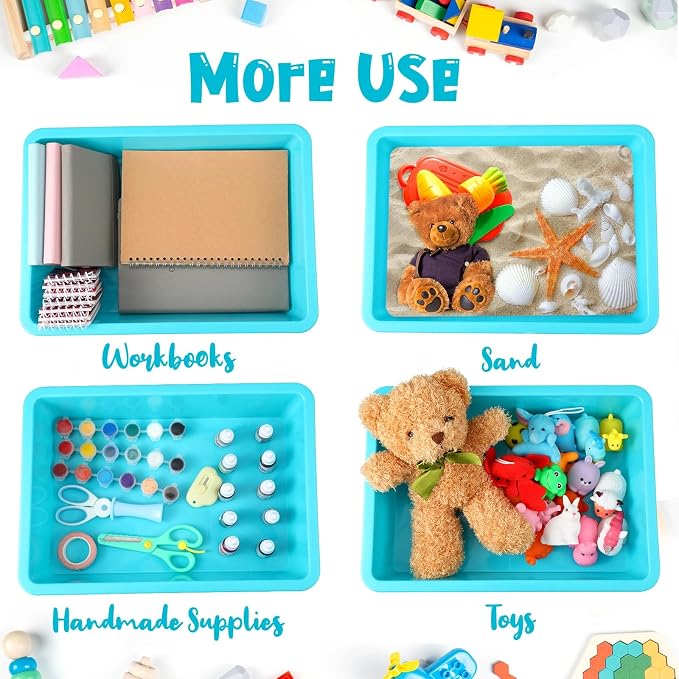 Kigley 10 Pcs Flat Storage Tray Organizer Bin Letter Size Paper Trays - Image 5