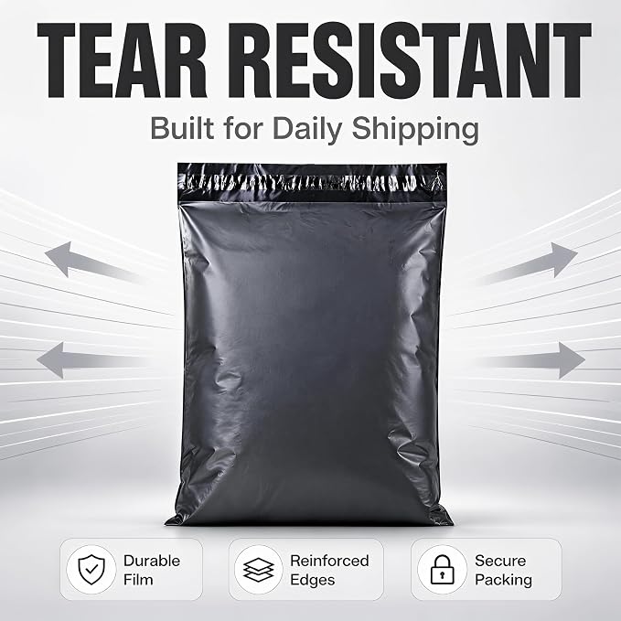 19"x24" Poly Mailers，Black Shipping and Envelope Bags Pack of 12 - Image 2