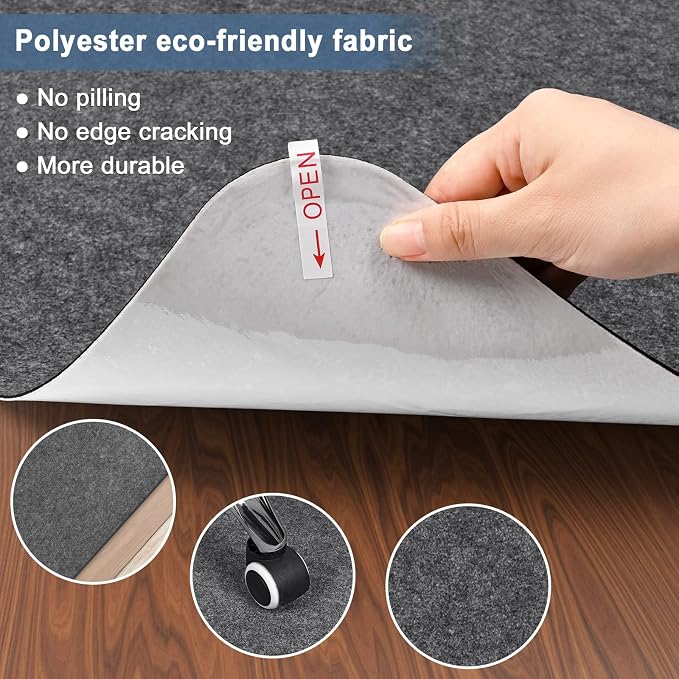 Placoot Office Chair Mat for Hardwood Floor, Desk Chair Mat, Large Anti-Slip - Image 3